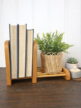 Vintage Wooden Expandable Book Rack, Cookbook Stand, Book Holder, Desk Organizer